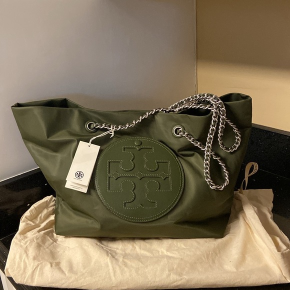 Tory Burch | Bags | Nwt Tory Burch Olive Green Ella Chain Nylon